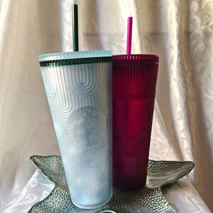 NEW Starbucks Plastic Spring 2024 24 oz. Tumbler Blue and Purple - For Both